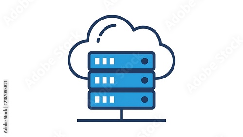 Cloud server icon for web hosting and data storage