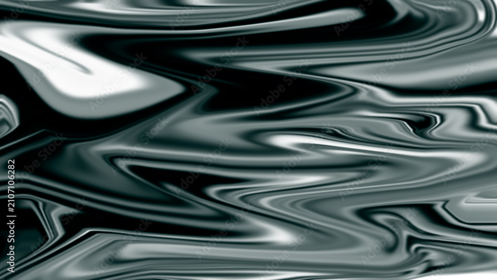 Obraz premium Abstract fluid metal texture with wavy swirling patterns dark gray and silver highlights metallic surface motion and flow.