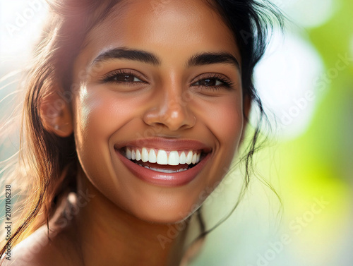 Woman laughs while using a brush during a polishing session in a bright outdoor space on a sunny day