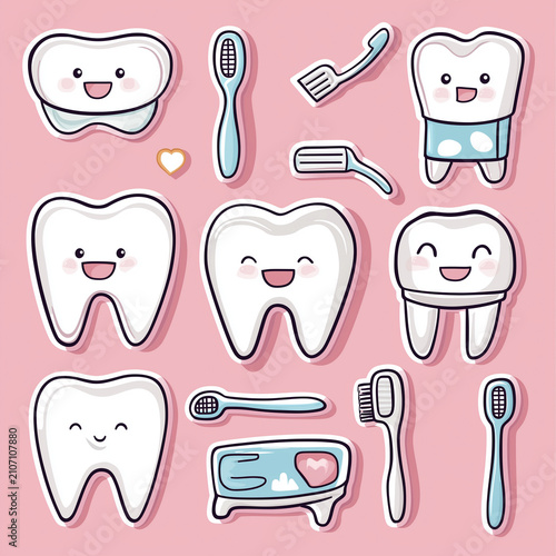 Smiling teeth toothbrush stickers are a fun way to promote oral hygiene and encourage children to take care of their teeth at home