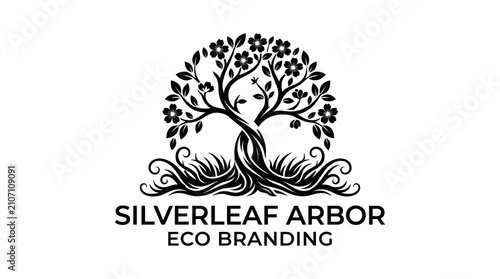 Silverleaf Arbor Eco Branding Logo - A Symbol of Sustainable and Environmentally Conscious Business Practices