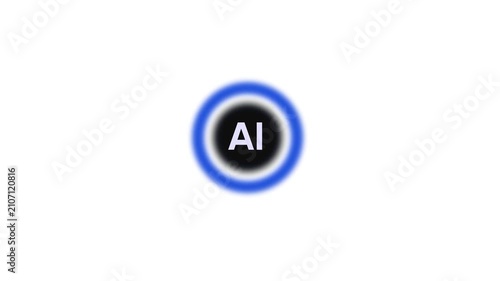 Glowing AI Artificial Intelligence Logo Icon Animation - Seamless Loop Motion Background Stock Footage