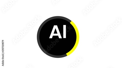 Glowing AI Artificial Intelligence Logo Icon Animation - Seamless Loop Motion Background Stock Footage