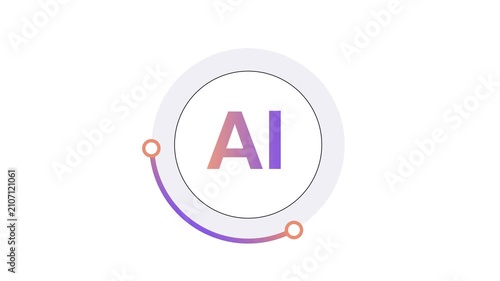 Glowing AI Artificial Intelligence Logo Icon Animation - Seamless Loop Motion Background Stock Footage