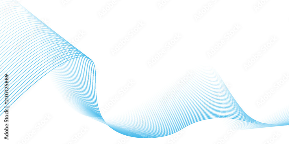 Fototapeta premium Abstract vector background with blue wavy lines. Blue wave background. Blue lines vector illustration.