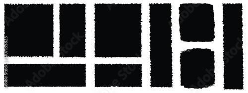 Fotografía Rectangle Brush stroke, ink paint brush, grunge box