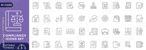Принти на полотні Compliance line icon set