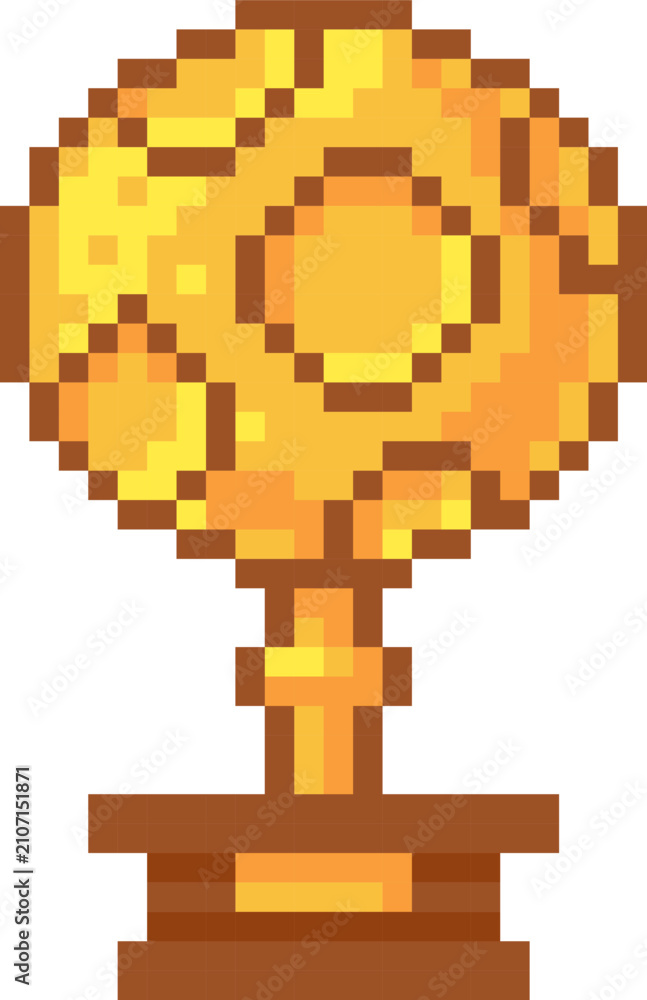 Fototapeta premium Trophy Award Pixel Art Style