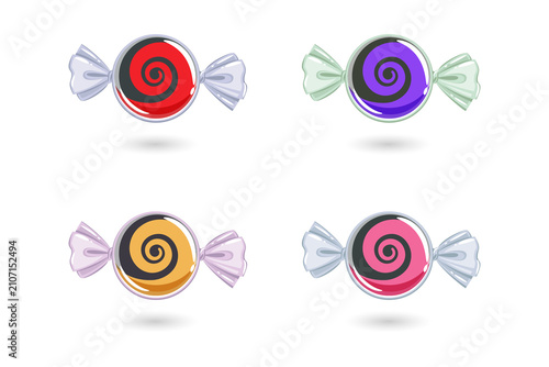 Fotografía Colorful Candy Illustration Set for Sweet Treats and Confectionery Designs on Tr