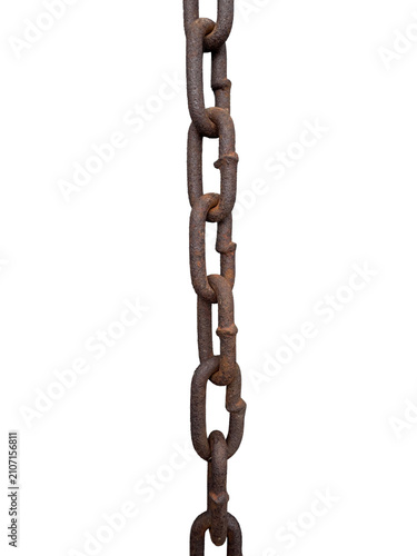 Rusty Industrial Metal Chain Segment PNG, isolated on transparent background