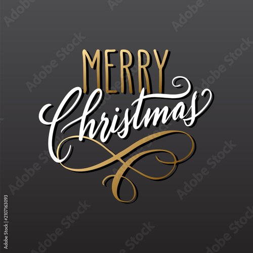 Handwritten Christmas greetings, modern calligraphy lettering