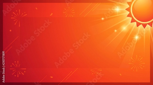 Vibrant orange sunset gradient background for sale banners. Warm abstract light rays texture for digital marketing promotions.
