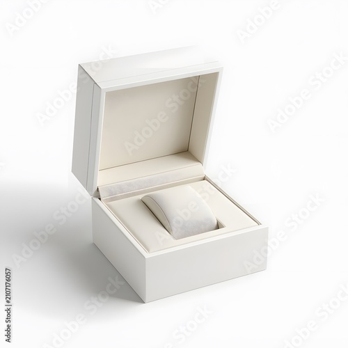 Floating White Luxury Watch Box Mockup Isolated on White Background