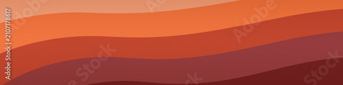 Autumn retro wave wide background vector illustration. Abstract 70s groovy autumn wavy stripes with halftone texture in orange, terracotta, and brown colors with copy space for web header banner.