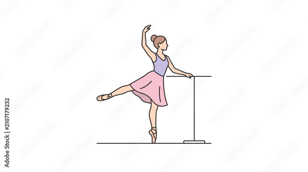 Fototapeta premium Ballet dancer practicing at barre in studio