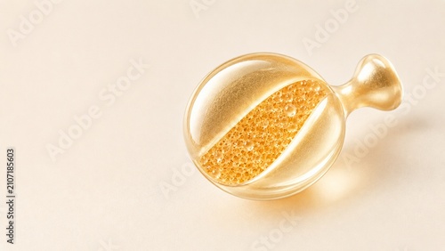 Golden Cosmetic Serum Capsule with Active Micro Beads