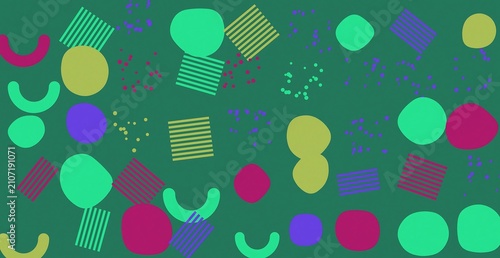 Colorful Abstract Geometric Shapes Pattern Design with Various Sizes