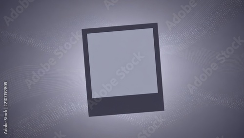 Blank vintage photo frame on soft gradient background with flowing abstract lines, perfect for creating custom photo designs or templates