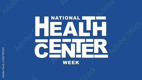 National health center week text animation suitable for medical event promotions. Perfect for healthcare organizations.