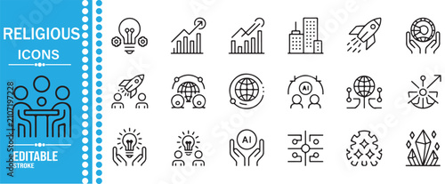 Photos Editable Sleep Care and Rest Line Icons