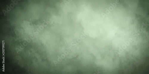 Quadro su tela Mysterious green smoke billows and swirls, creating an ethereal, abstract backdrop that evokes a sense of intrigue and the unknown