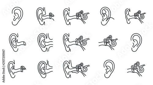 Foto Human Ear Anatomy Diagrams: Outer Ear, Middle Ear, Inner Ear, Cochlea
