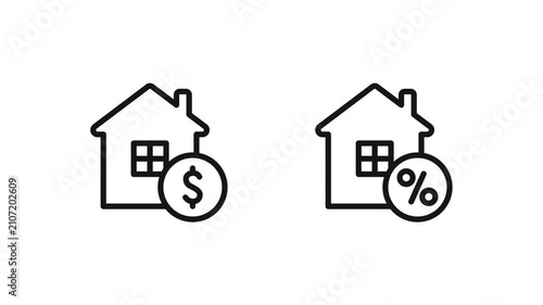 real estate house building icon animation buy investment mortgage loan video footage motion graphics
