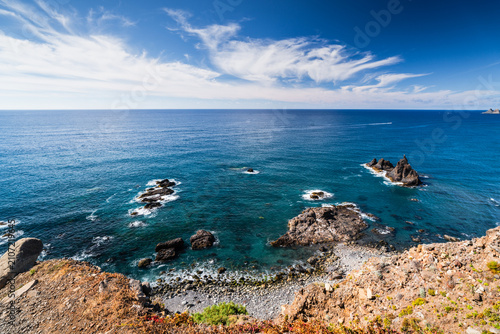 Canvastavla Stunning coastal view of the Atlantic Ocean in Tenerife's Anaga Mountains