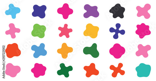 Schilderij op canvas Circle Abstract Shape Vector Set Featuring Modern Round Geometric Blobs, Minimal