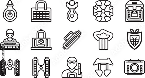Canvas Print Professional Modern Sci Fi Military Tactical Game Equipment Weapons Armour Bomb