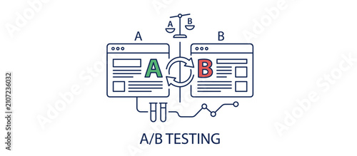 Fotografia Visual representation of comparing two versions to determine the better performi