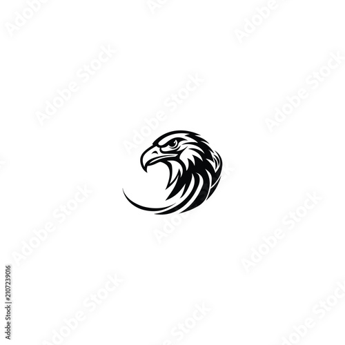 Stylized Eagle Head with Dynamic Curved Feathers Vector