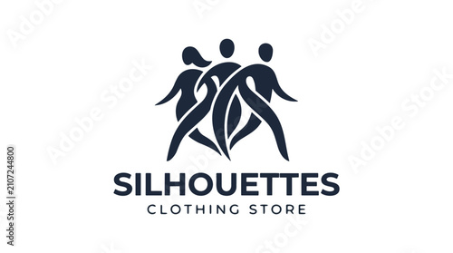 A male and female silhouette dance together, representing a dynamic and stylish clothing store.