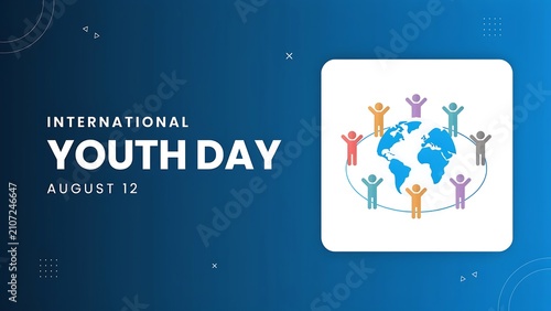 International youth day august 12 with diverse people around the globe