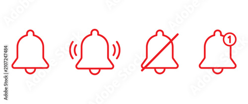 Bild auf Leinwand notification bell ring sound off mute badge one new message icon packs
