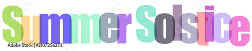 Summer Solstice colorful text graphic design element