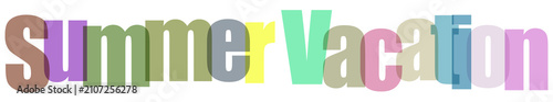 Summer vacation colorful text graphic design element