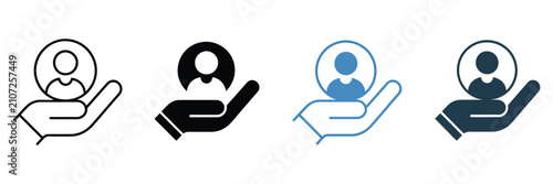 Canvastavla Customer Care Icon Set in Multiple Styles Illustrating User Support Client Reten