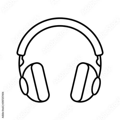 Headphones Line Art Icon for Music Listening
