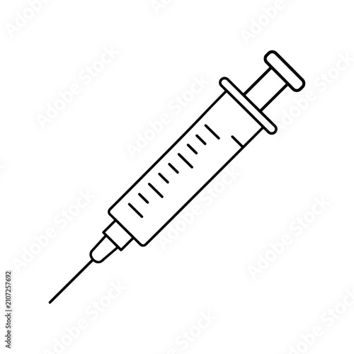Injection Syringe Line Art Icon for Healthcare