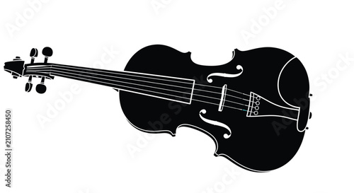Photos Black violin shape against a white background a musical instrument silhouette fi