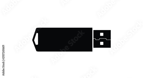 Canvastavla A black usb flash drive with a retractable mechanism is depicted as a silhouette