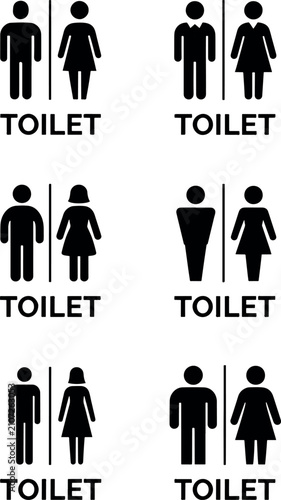 Male and female restroom silhouette icons