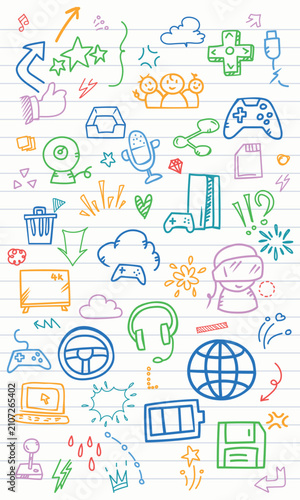 Obraz na plátně Vertical Lined Paper Online Multiplayer Gaming Wallpaper
