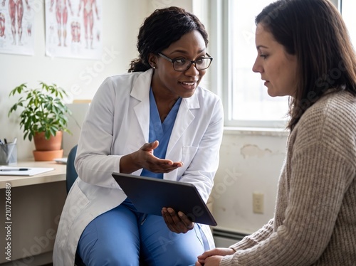 Black Female Doctor Discussing Treatment Options with Patient