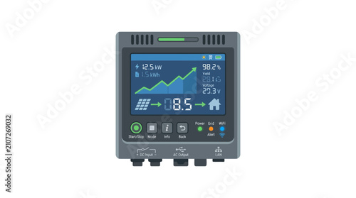 Картината върху платно Digital Energy Meter Displaying Solar Power Performance