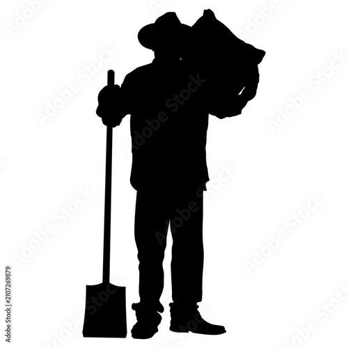 Gardener Silhouette Collection Vector with Gardening Activities