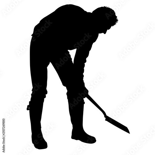 Gardener Silhouette Collection Vector with Gardening Activities