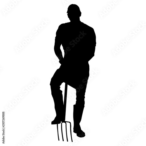 Gardener Silhouette Collection Vector with Gardening Activities