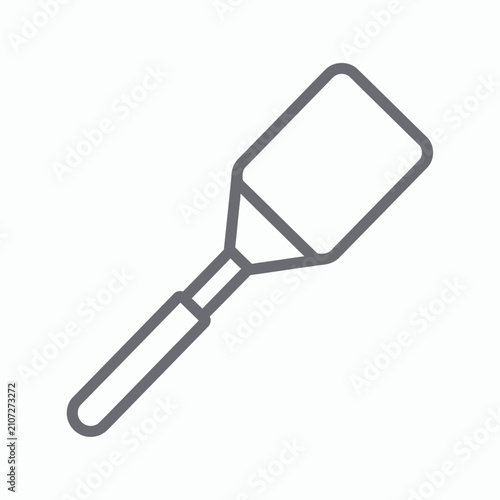 Quadro su tela Isolated cooking spatula outline, kitchen utensil line art, cooking tool illustr